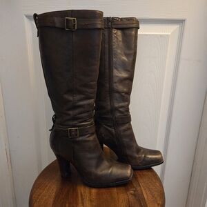 Elegant Aldo Brown Leather Knee-High Boots